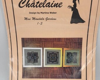 Chatelaine Mini Mandalas Garden Martina Weber Cross Stitch Pattern and Mill Hill Glass seed Beads