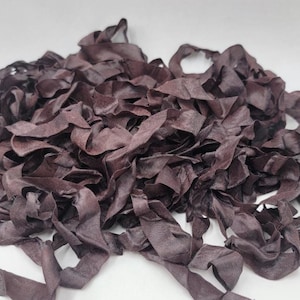Dark Mystical Night Shabby Chic Vintage Rustic RIBBON crinkled seam binding - 4 yards Rayon