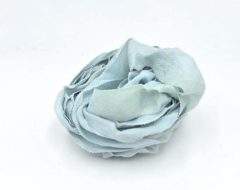 Tender Robins Egg Shabby Chic RIBBON crinkled vintage seam binding - 4 yards blue