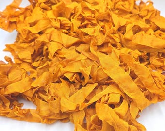 Golden Autumn Squash Orange Shabby Chic Vintage Rustic RIBBON crinkled style seam binding - 4 yards Rayon