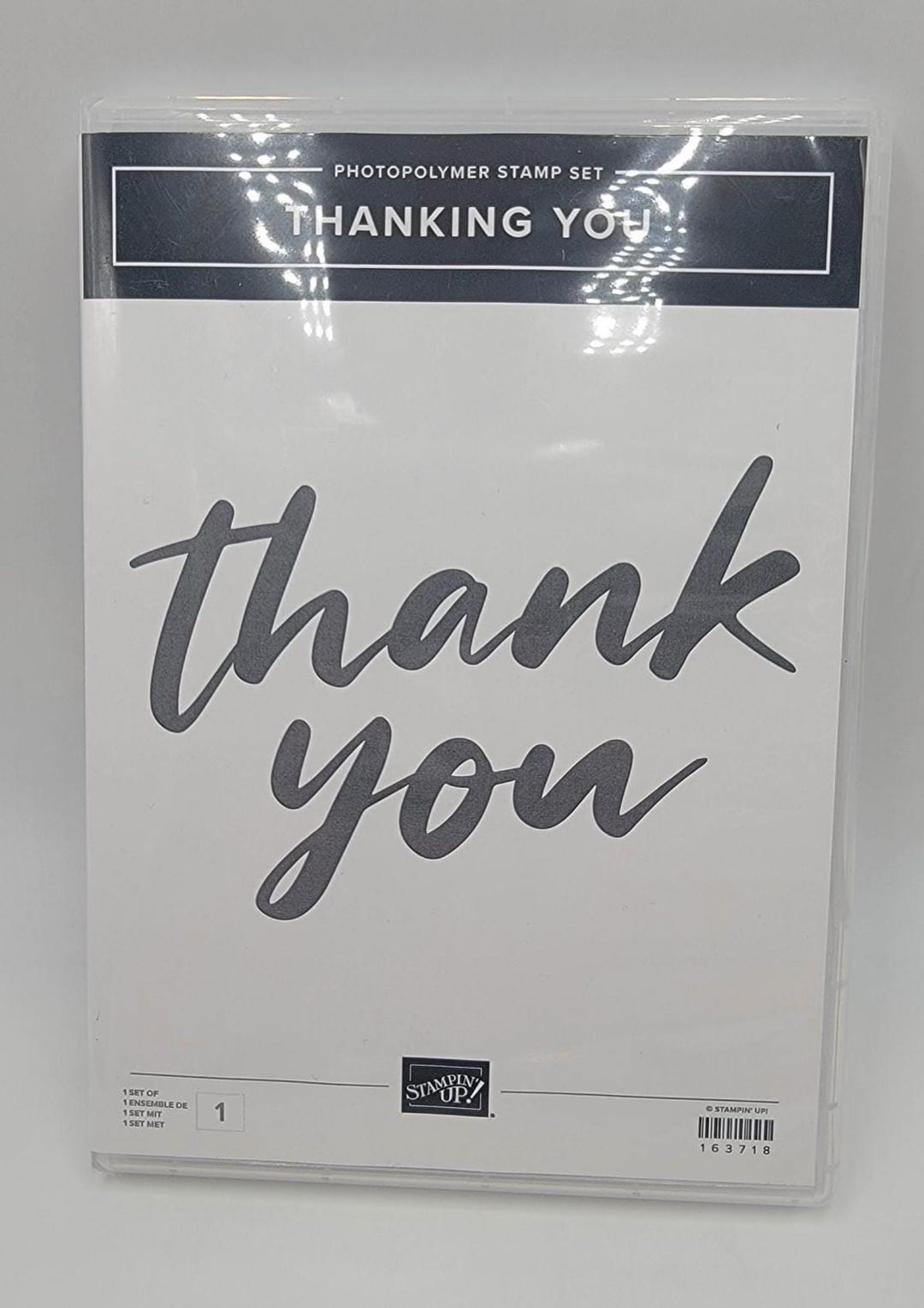 Stampin Up! THANKING YOU PHOTOPOLYMER Clear Stamp Set Cursive Font New ...