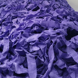 Violet Blue Mood Shabby Chic Vintage RIBBON crinkled wrinkled seam binding - 4 yards