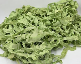 Fresh Apple Green Chic RIBBON crinkled seam binding Rayon autumn color