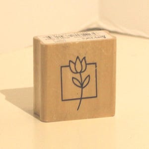 Framed Tulip Flower Rubber Stamp
