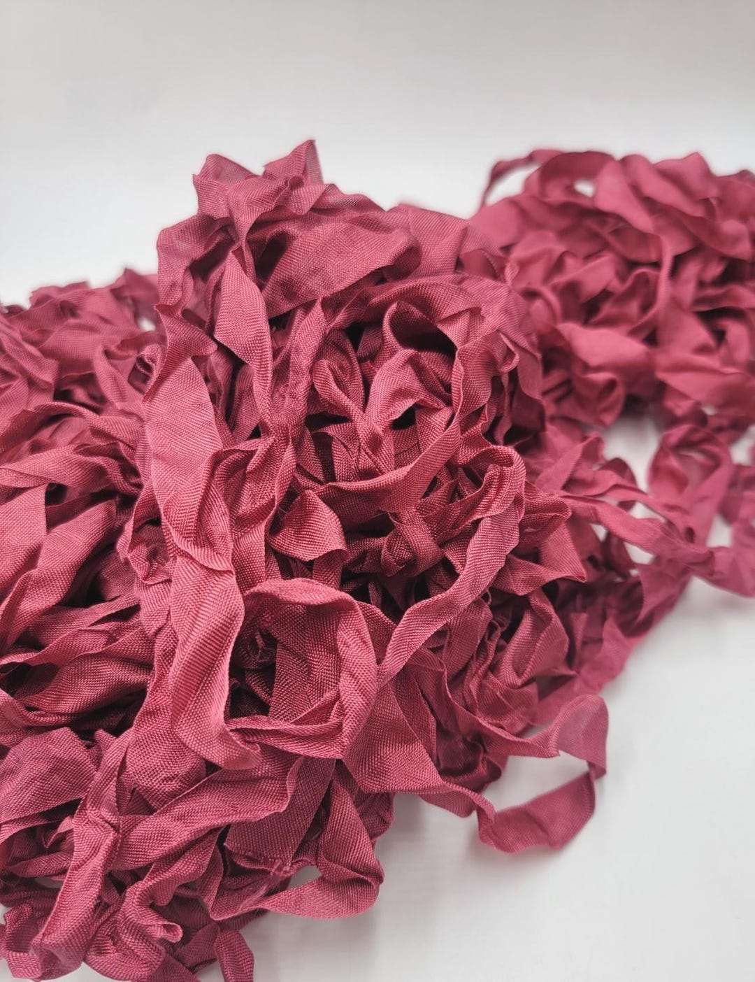 Rustic Pink Ribbon Wild Rose Dark Pink Shabby Chic Vintage Rustic RIBBON Crinkled Style ...