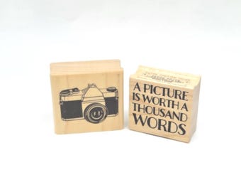 A Picture is Worth a Thousand Words camera Rubber Stamp set