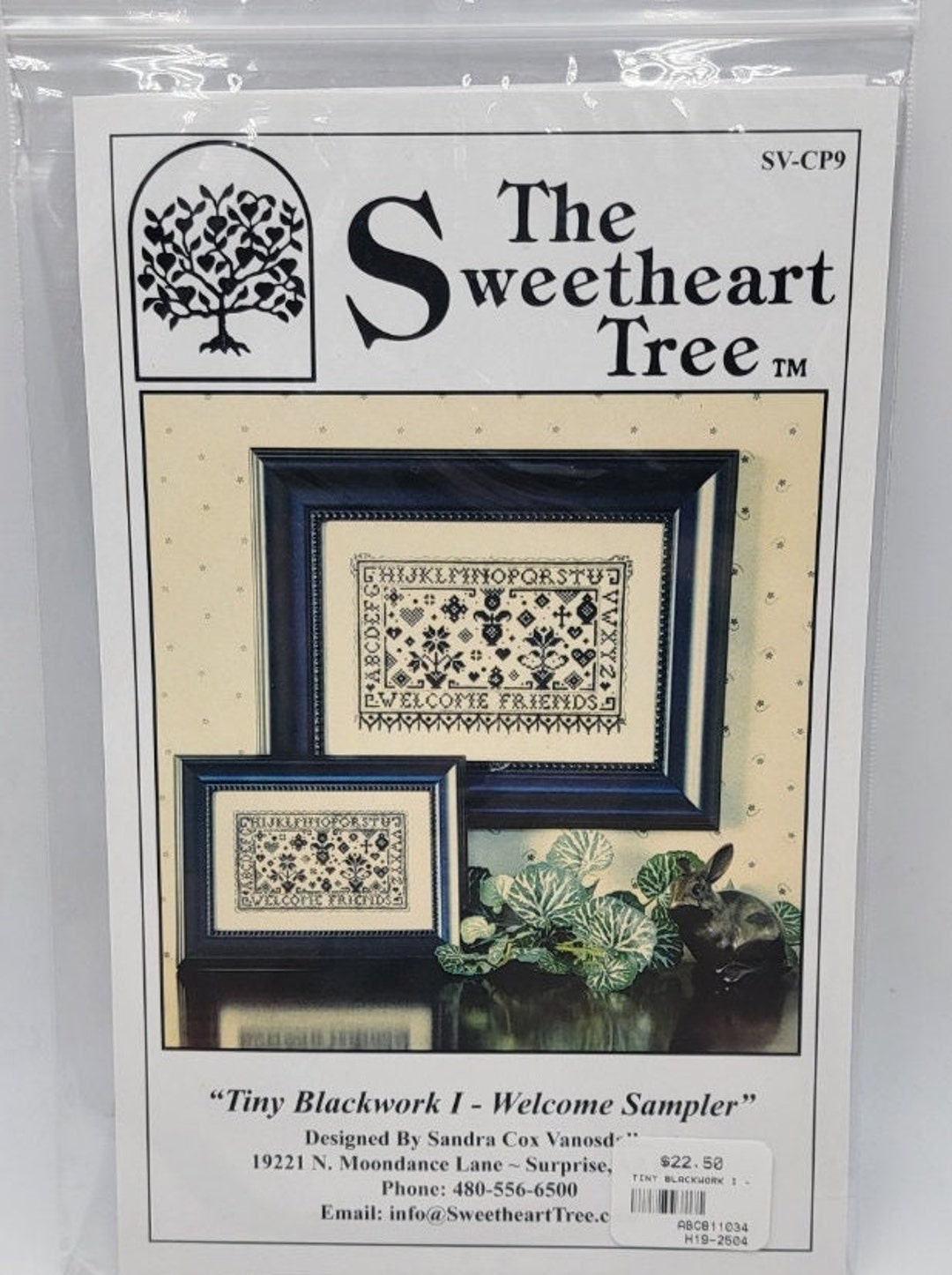 Tiny Blackwork I Welcome Sampler With Paillettes Sweetheart Tree ...