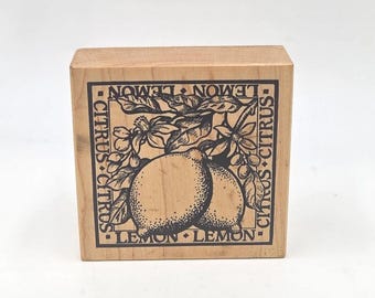 PSX Lemon Citrus Rubber Stamp fruit flower