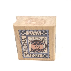 Mocha Java 10 cent post Hot mug coffee postage Rubber Stamp