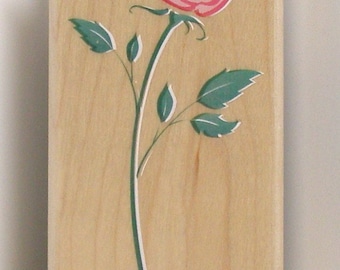 ARTISTIC ROSE Rubber Stamp Hero Arts long stem flower