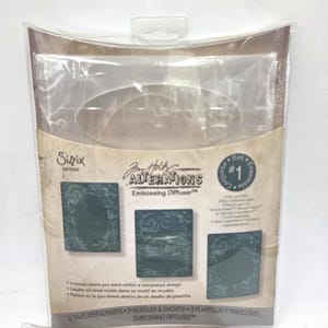 Sizzix Tim Holtz Alterations Embossing Diffuser 3 Templates and Insets Set 1 Circle oval