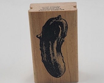 Cucumber vegetable vintage image pickle rubber stamp