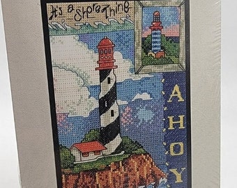 Bucilla It's A Shore Thing Coastal Lighthouse Counted Cross Stitch Kit