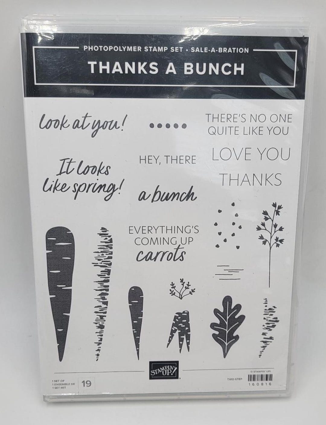 Stampin up THANKS a BUNCH PHOTOPOLYMER 19 Stamps Set New Unmounted ...