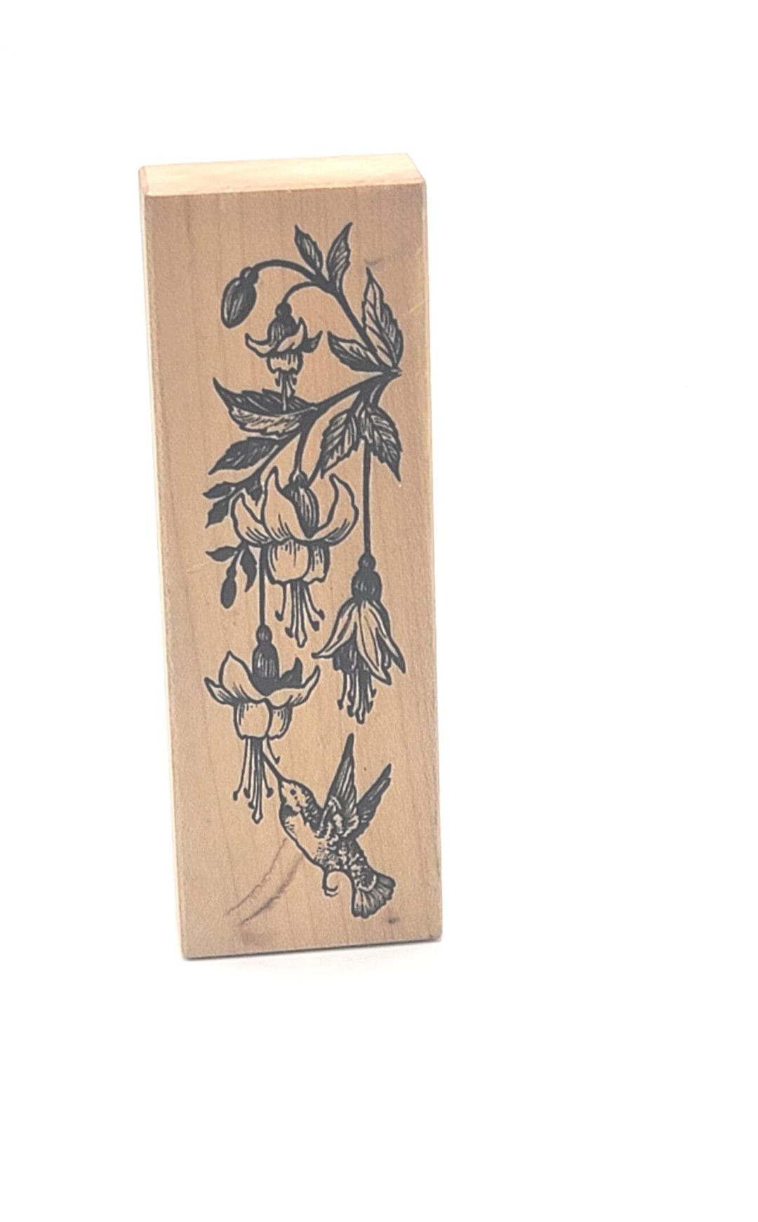 Hummingbird and FUCHSIA BOTANICAL Flower PSX Rubber Stamp Bird Plant ...