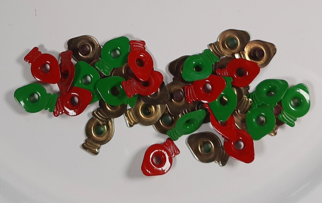 55 Red and Green Christmas Light Bulbs Eyelets for Paper Etsy