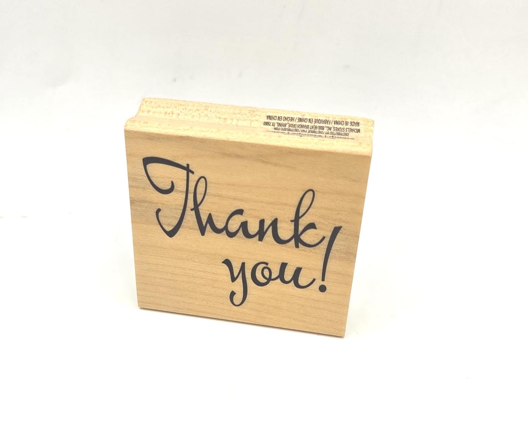 Thank You Rubber Stamp Elegant Card Making - Etsy