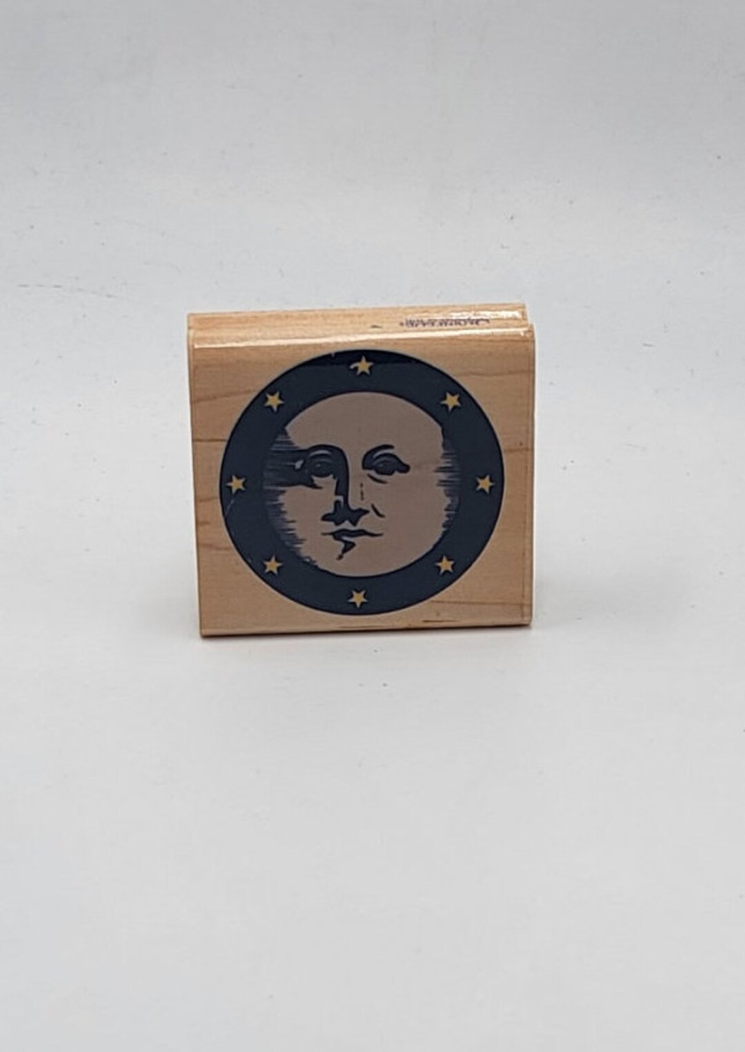 Celestial Moon Faces Circle Stars Frame Rubber Stamp Etsy