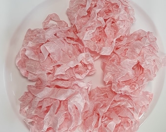 Sweetest Baby Pink Pastel Shabby Chic Vintage Rustic RIBBON crinkled Spring Color seam binding - 4 yards Rayon