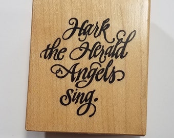 Hark the Herald Angels Sing Verse Saying PSX Rubber Stamp Christmas