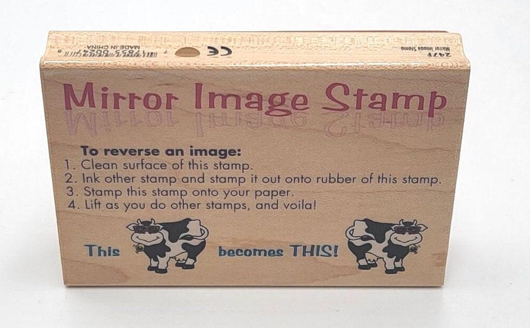 Mirror Image Reverse Rubber Stamp - Etsy