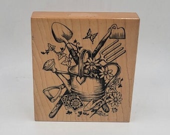 PSX BOTANICAL Watering Can Garden Tools Seeds Flowers Butterfly Ivy Shovel Rake Ladybug Rubber Stamp Rare