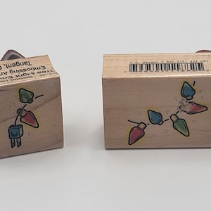 String of Christmas Tree Light Bulbs Rubber Stamp set