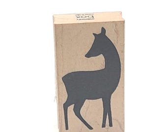 Graceful Deer Shadow Hunting Rubber Stamp animal