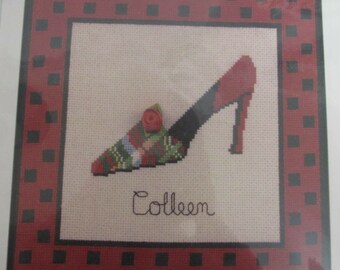 Colleen Sole Mates Shoe Counted Cross Stitch Pattern Green Apple Co. New