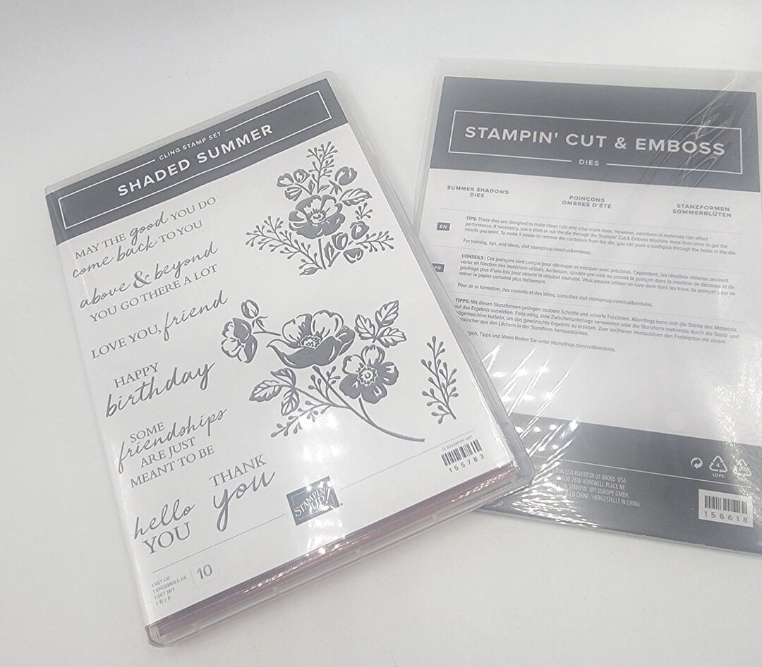 Stampin Up! Shaded Summer Cling Rubber Stamp Set and Summer Shadows Cut ...