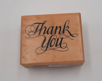 Thank You cursive font saying rubber stamp PSX