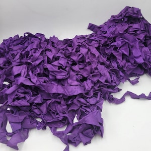 Paulette Purple Shabby Chic Vintage Dark Rustic RIBBON crinkled seam binding - 4 yards Rayon