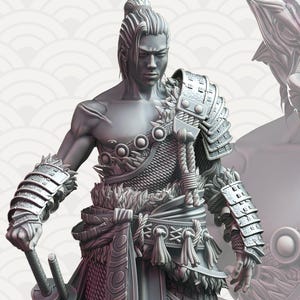 Samurai Wolf Miniature: 3D Resin Figure for D&D, Pathfinder