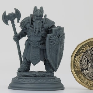 Tors of Delvedor, Dwarf Cleric, Paladin : D&D, PathFinder, Frostgrave, 3D Resin Miniature 32mm 75mm Resin Miniature