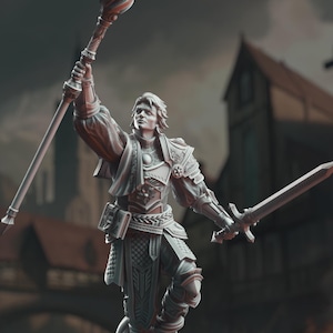 Human Court Wizard, Battlemage: D&D, PathFinder, Frostgrave, 3D-harsminiatuur 32 mm 75 mm harsminiatuur