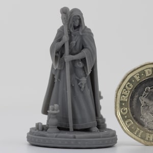 Edheliel - Human Wizard, Mage, Sorcerer, Loremaster: D&D, PathFinder, Frostgrave, 3D-harsminiatuur 32 mm 75 mm harsminiatuur
