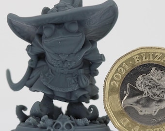 Sapo Brujo: Miniatura de D&D, TTRPG sin pintar / Criaturas Pepunki / Modelos a escala de 32 mm y 75 mm