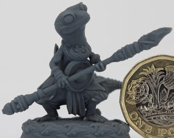 ゲッコー・スピアマン：未塗装ペプンキクリーチャーダンジョンズ＆ドラゴンズミニRPGテーブルトップミニチュアDnDペインティングパスファインダー5e DnD
