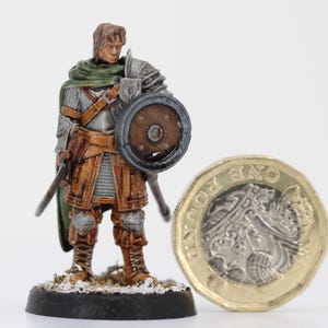 アリオン ヒューマンファイター ミニチュア、剣と盾：ダンジョンズ＆ドラゴンズ ミニRPG 卓上ミニチュア DnD ペインティング パスファインダー 5e DnD