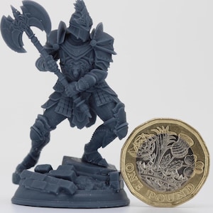 Brogvar, Champion Knight : D&D, PathFinder, Frostgrave, 3D Resin Miniature 32mm 75mm Resin Miniature
