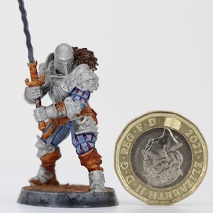 Resin Paladin-miniatuur: tweehandig zwaard - D&D, Pathfinder, Frostgrave (32 mm/75 mm)