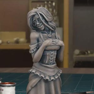 Helga Ruvak, TTRPG Miniature for Curse of Strahd PathFinder, Frostgrave, 3D Printed Resin Miniaturehd