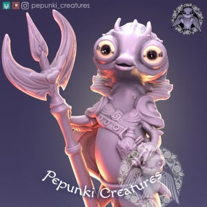 Seahorse Guardian  : Unpainted D&D, TTRPG Miniature | Pepunki Creatures | 32mm 75mm Scale Models