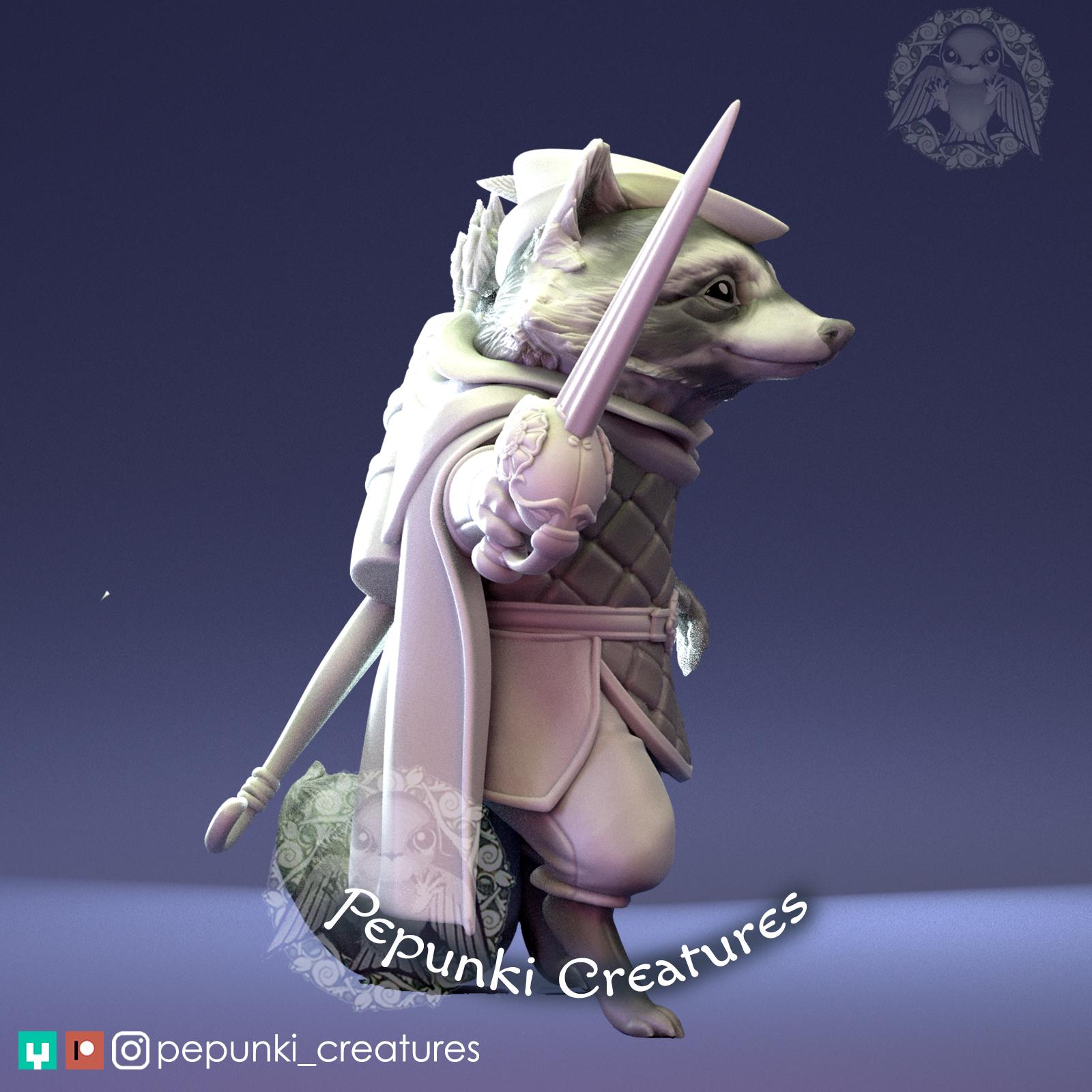 Raccoon Ranger : Unpainted D&D, TTRPG Miniature | Pepunki Creatures ...