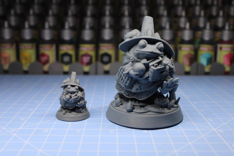 Frog Wizard, Unpainted Pepunki Creatures : Dungeons and Dragons Mini RPG Tabletop Miniature DnD Painting Pathfinder 5e DnD image 1