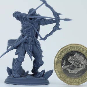 Indua, Drow Ranger of the Underdark : Dungeons and Dragons Mini RPG Tabletop Miniature DnD Painting Pathfinder 5e DnD