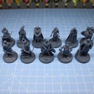 Heroes Pack, 11 DnD Starter Characters: Resin 3d printed Scale Figures for TTRPG