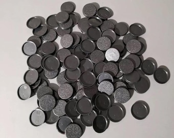 25mm Round Black Plain Wargaming Plastic Bases | DnD Bases | Frostgrave | Pathfinder