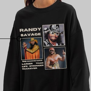 Vintage Randy Savage Sweatshirt, 90s Macho Man Sweater Bootleg Randy Savage Crewneck Fan Gift