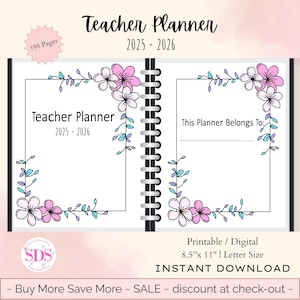 Teacher Planner 2025–2026, Printable & Digital Favorite Teacher Planner, Classroom Organization, Lesson and Student Planning